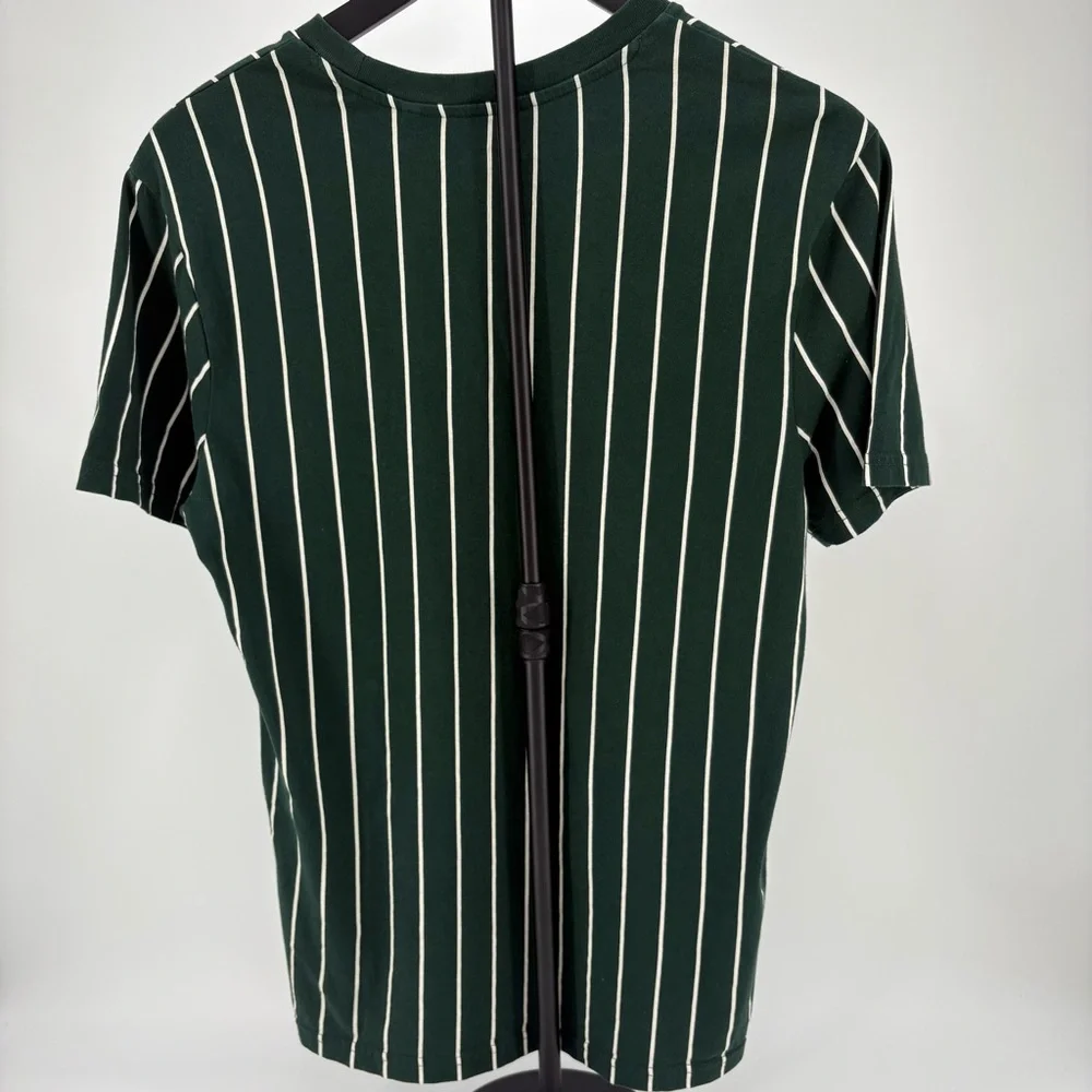 GUESS Dark Green and White Striped Tee Size Small Retro‎ 90s - Picture 3 of 6